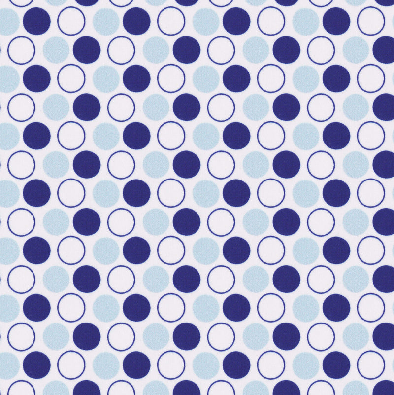 Image of a Sky-Blue & Navy-Blue Poplin Prints Giza Cotton Shirting Fabric