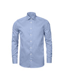 Image of a Sky-Blue & Navy-Blue Satin Prints Giza Cotton Shirting Fabric