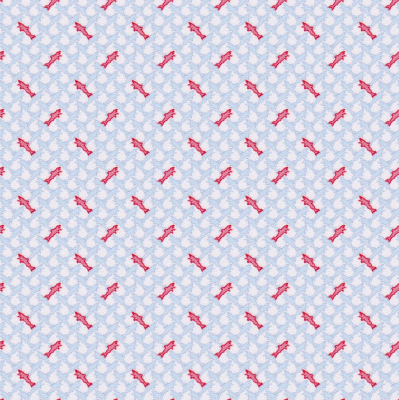 Image of a Sky-Blue & Red Poplin Prints Giza Cotton Shirting Fabric