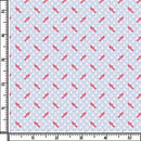 Image of a Sky-Blue & Red Poplin Prints Giza Cotton Shirting Fabric