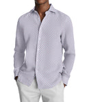 Image of a Sky-Blue & Red Poplin Prints Giza Cotton Shirting Fabric