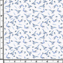 Image of a White & Blue Poplin Prints Giza Cotton Shirting Fabric