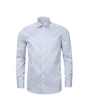 Image of a White & Blue Satin Prints Giza Cotton Shirting Fabric