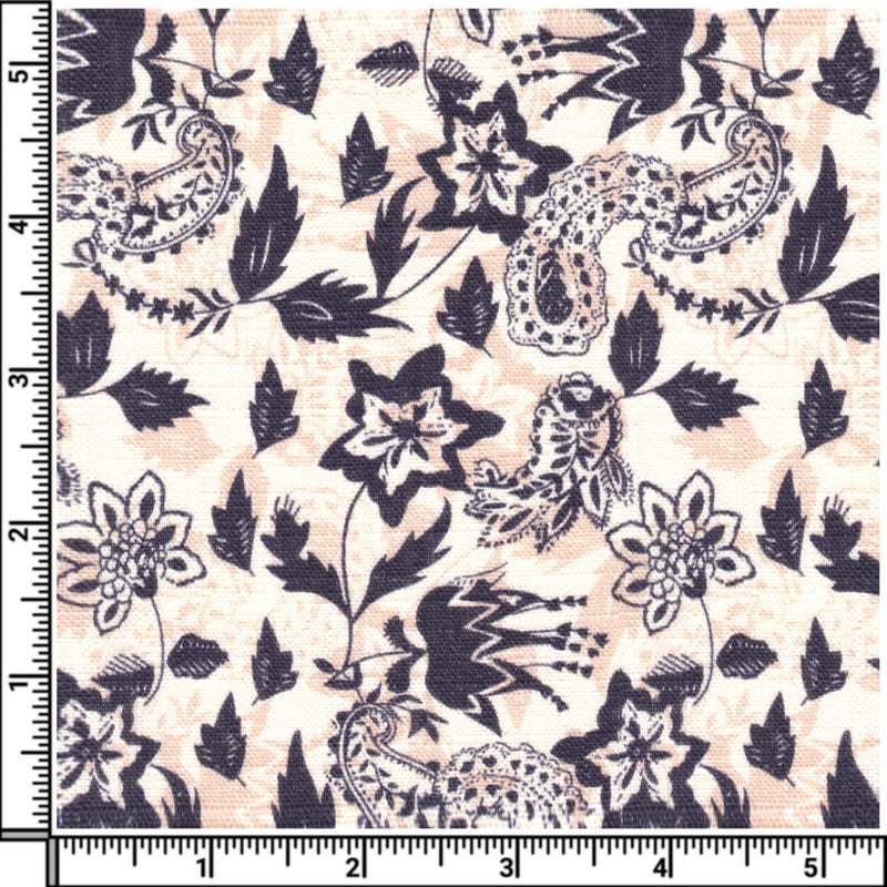 Image of a White & Charcoal End on End Prints Cotton Linen Blend Shirting Fabric