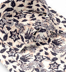 Image of a White & Charcoal End on End Prints Cotton Linen Blend Shirting Fabric