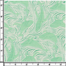 Image of a White & Green End on End Prints Cotton Linen Blend Shirting Fabric