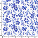 Image of a White & Mid-Blue End on End Prints Cotton Linen Blend Shirting Fabric