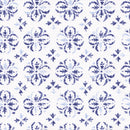 Image of a White & Mid-Blue End on End Prints Cotton Linen Blend Shirting Fabric