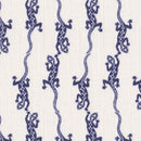 Image of a White & Navy-Blue End on End Prints Cotton Linen Blend Shirting Fabric