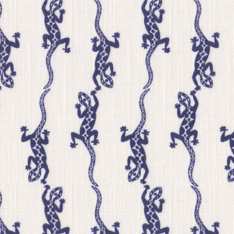 Image of a White & Navy-Blue End on End Prints Cotton Linen Blend Shirting Fabric