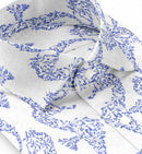 Image of a White & Purple End on End Prints Cotton Linen Blend Shirting Fabric