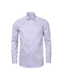 Image of a White & Purple Satin Prints Giza Cotton Shirting Fabric