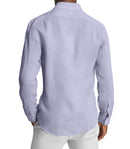 Image of a White & Purple Satin Prints Giza Cotton Shirting Fabric