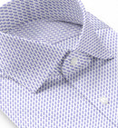 Image of a White & Purple Satin Prints Giza Cotton Shirting Fabric