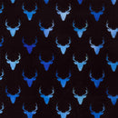 Image of a Black & Blue Satin Prints Poly Viscose Lining Fabric