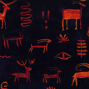 Image of a Black & Brown Satin Prints Poly Viscose Lining Fabric