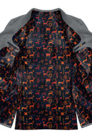 Image of a Black & Brown Satin Prints Poly Viscose Lining Fabric