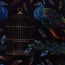 Image of a Black & Brown Satin Prints Poly Viscose Lining Fabric