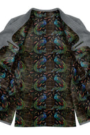 Image of a Black & Brown Satin Prints Poly Viscose Lining Fabric