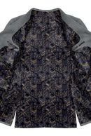 Image of a Black & Orange Satin Prints Poly Viscose Lining Fabric