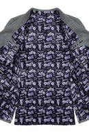 Image of a Black & Purple Satin Prints Poly Viscose Lining Fabric