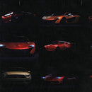 Image of a Black & Red Satin Prints Poly Viscose Lining Fabric