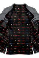 Image of a Black & Red Satin Prints Poly Viscose Lining Fabric