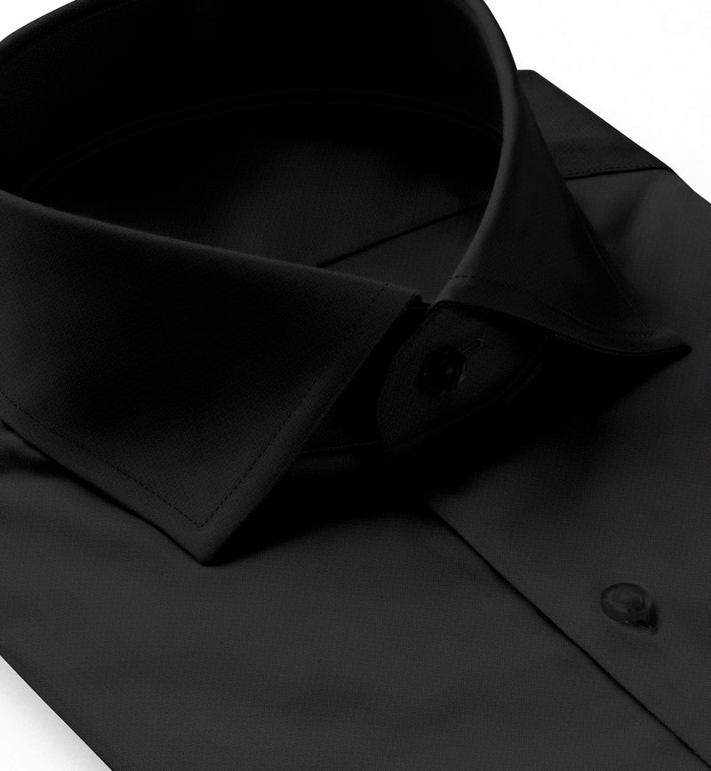 Image of a Black Pinpoint Dobby Giza Cotton Shirting Fabric