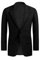 Image of a Black Worsted Dobby Merino Wool Blazers Fabric