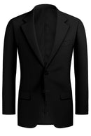Image of a Black Worsted Stripes Merino Wool Blazers Fabric