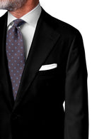 Image of a Black Worsted Stripes Merino Wool Blazers Fabric