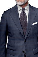 Image of a Blue & Black Worsted Checks Merino Wool Blazers Fabric