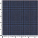 Image of a Blue & Black Worsted Checks Merino Wool Pants Fabric