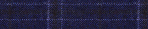 Charcoal & Blue Flannel Checks Merino Wool Suiting Fabric