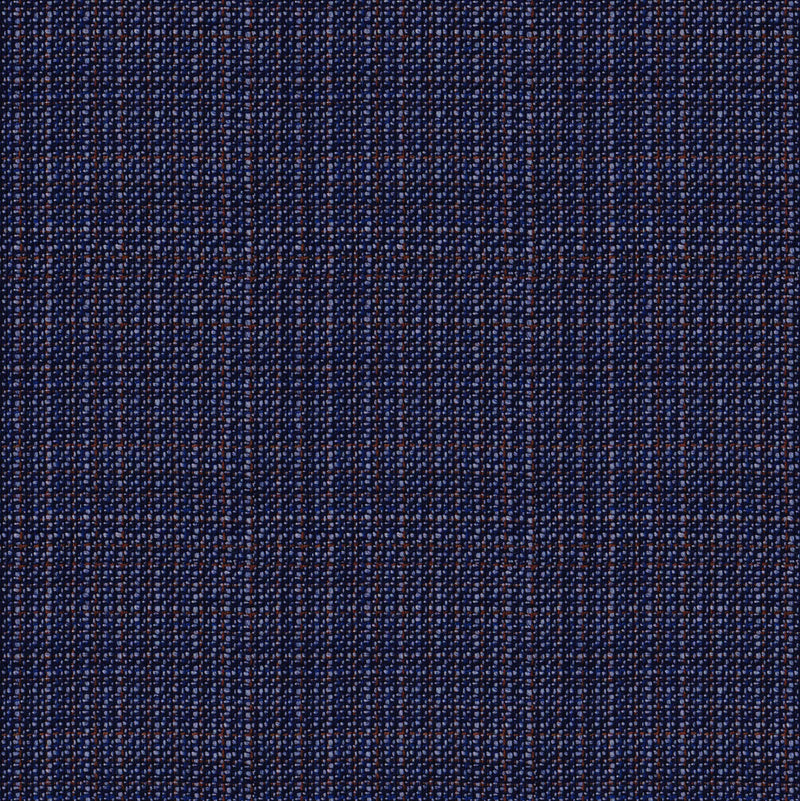 Image of a Blue & Brown Worsted Checks Merino Wool Suiting Fabric