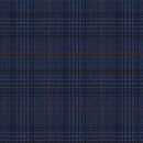 Image of a Blue & Brown Worsted Checks Merino Wool Suiting Fabric