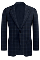 Image of a Blue & Grey Flannel Checks Merino Wool Blazers Fabric