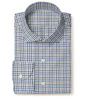 Image of a Blue & Grey Twill Checks Giza Cotton Shirting Fabric