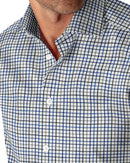 Image of a Blue & Grey Twill Checks Giza Cotton Shirting Fabric