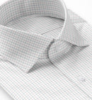 Image of a Blue & Lilac Twill Checks Giza Cotton Shirting Fabric