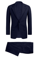 Image of a Blue & Mid-Blue Worsted Checks Merino Wool Suiting Fabric