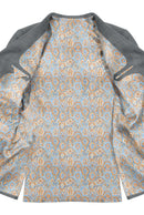 Image of a Blue & Orange Satin Prints Poly Viscose Lining Fabric