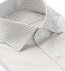 Image of a Blue & Pink Twill Checks Giza Cotton Shirting Fabric