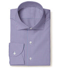 Image of a Blue & Purple Poplin Checks Giza Cotton Shirting Fabric