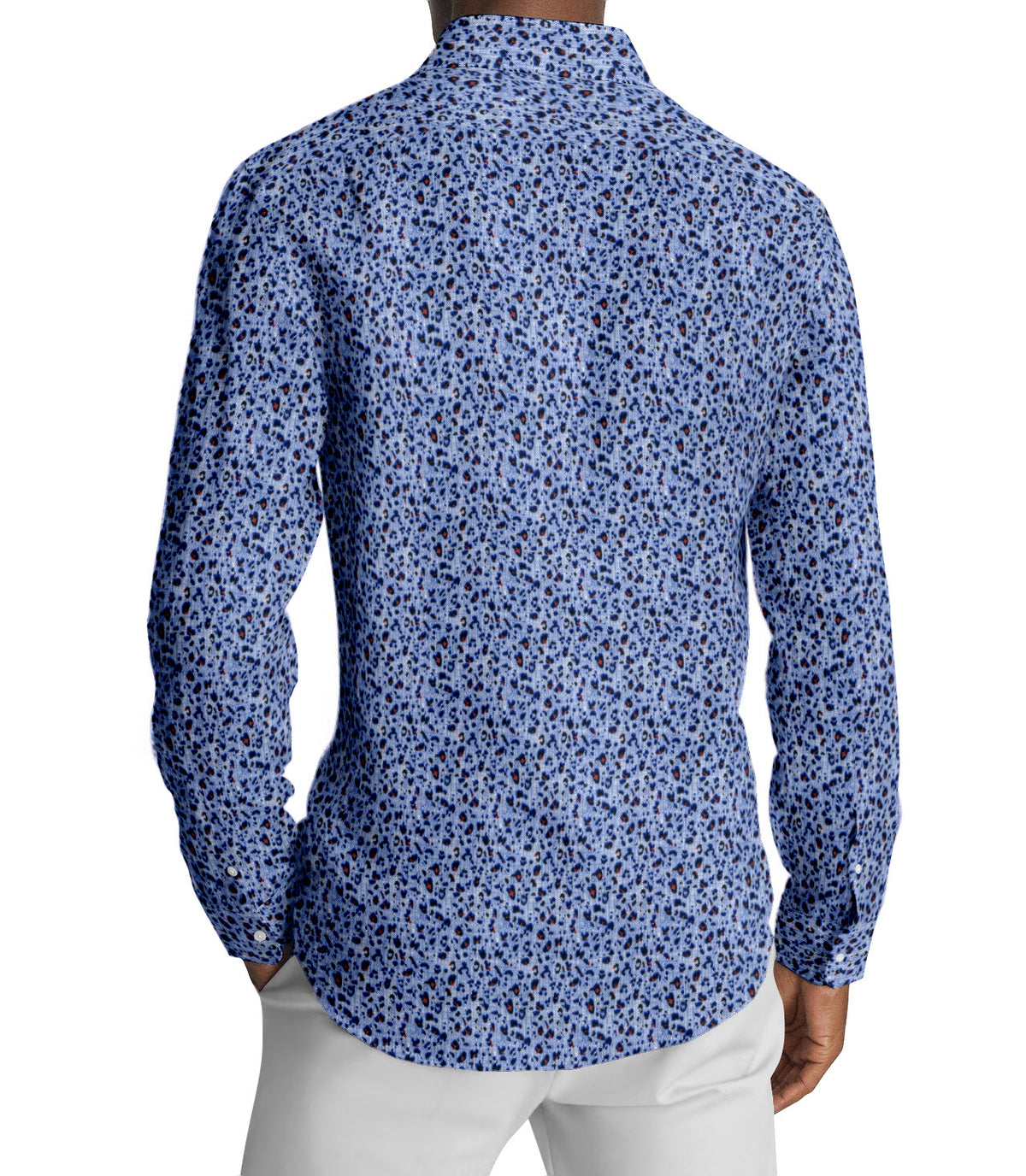 Shivas Blue & Red Oxford Prints Linen Shirting Fabric (LS-603-P)