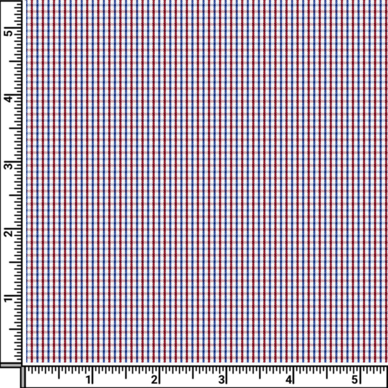 Image of a Blue & Red Poplin Checks Giza Cotton Shirting Fabric
