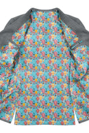 Image of a Blue & Red Satin Prints Poly Viscose Lining Fabric