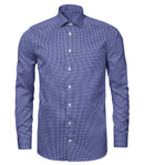 Image of a Blue & White Dobby Checks Cotton Linen Blend Shirting Fabric