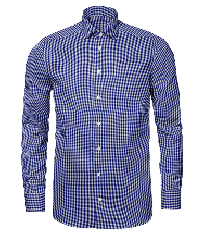 Image of a Blue & White Dobby Checks Cotton Linen Blend Shirting Fabric