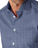 Image of a Blue & White Dobby Checks Giza Cotton Shirting Fabric